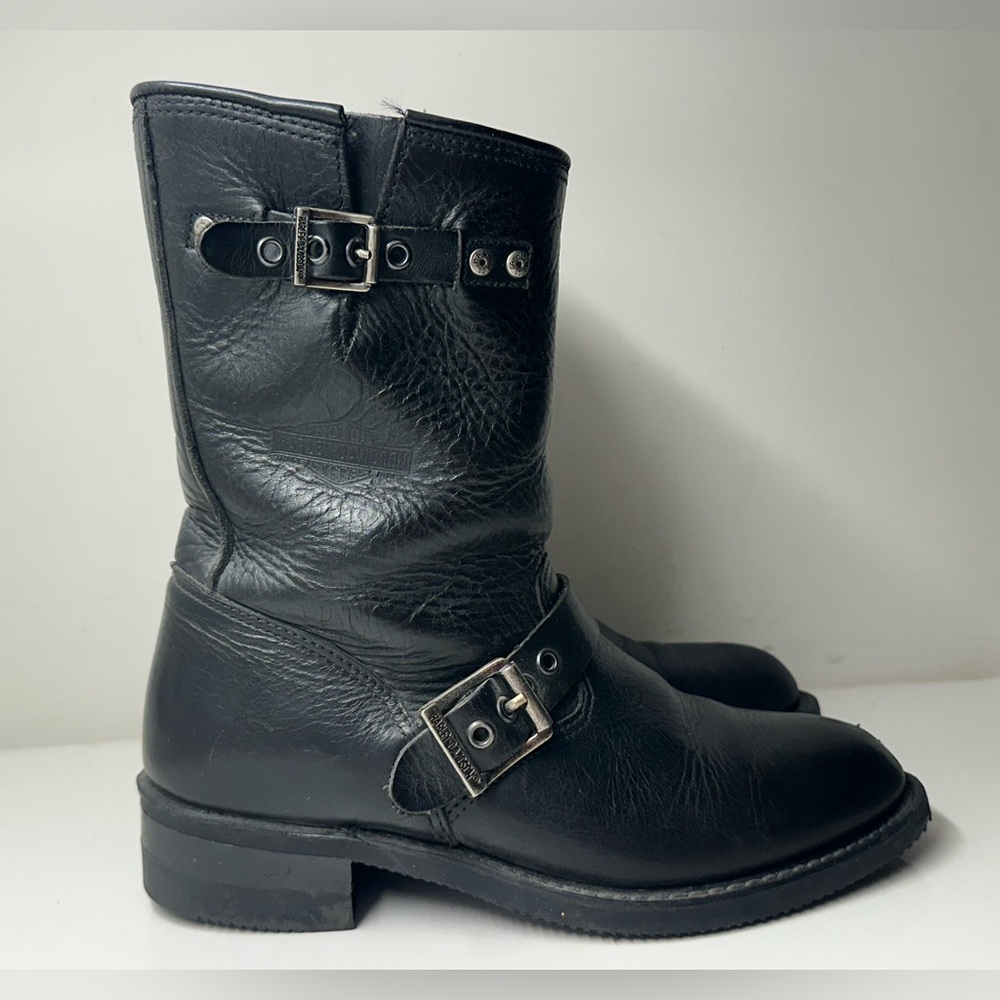 Vintage Harley-Davidson Black Leather Harness Motorcycle Boots Women’s Size 7.5